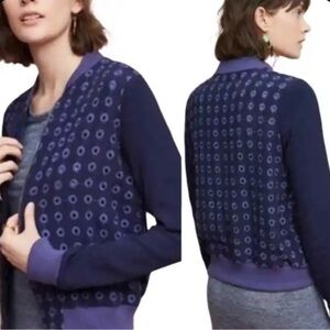Anthropologie Amadi Eyelet Bomber Jacket Small. B1